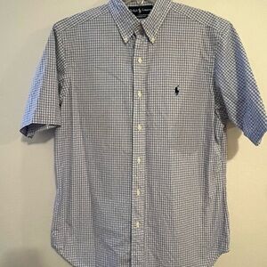 Ralph Lauren Blue Checkered Men's Shirt, Classic Fit , sz M